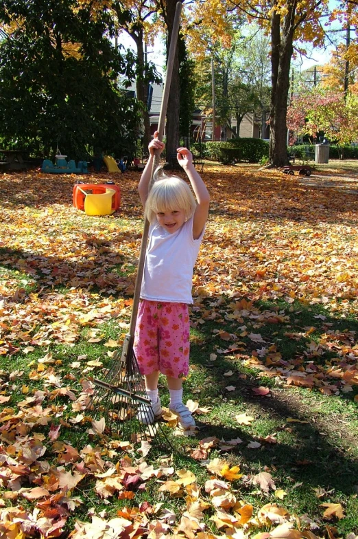 a child in pink holding onto a tree nch