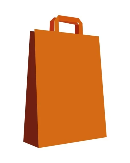 a red paper bag sitting on top of a white background