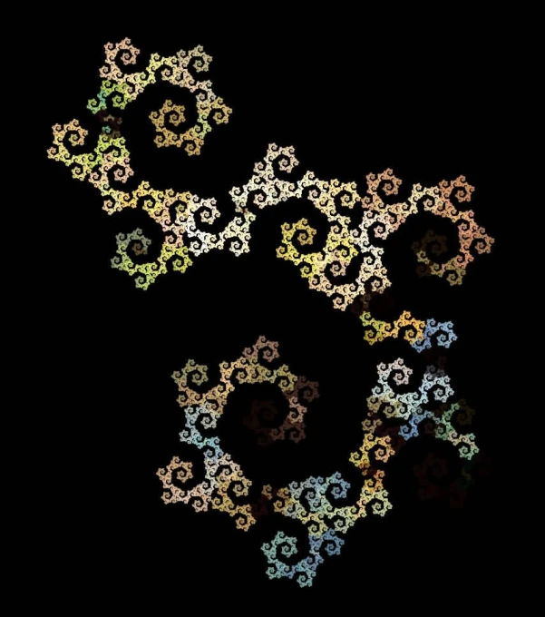 multicolored gears with white center in dark background