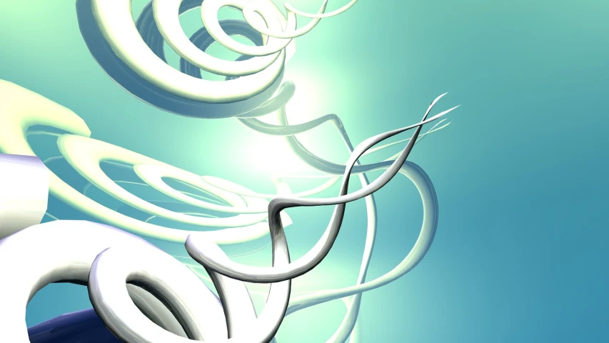 digital art of white and blue shapes in flight