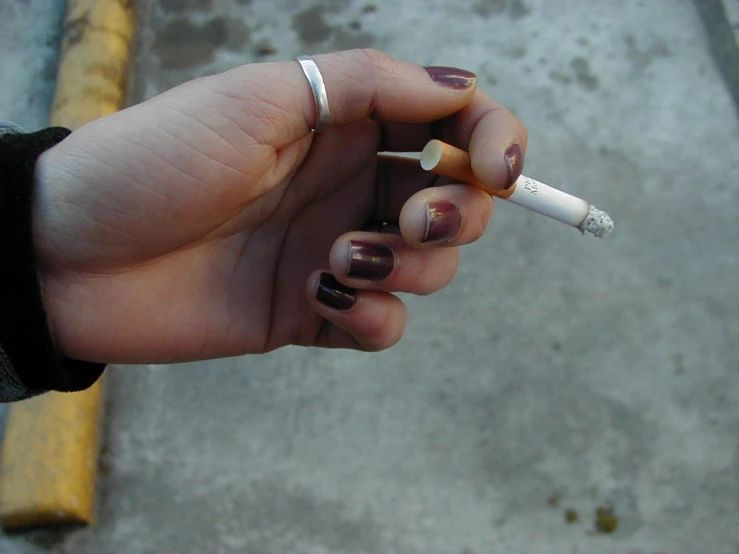 a hand holding two cigarettes in one hand