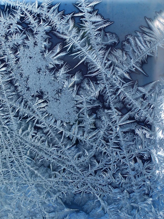 a frosty window of a home