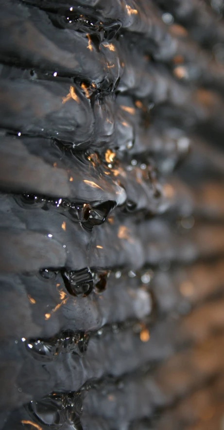 rain drops hanging down the side of a building