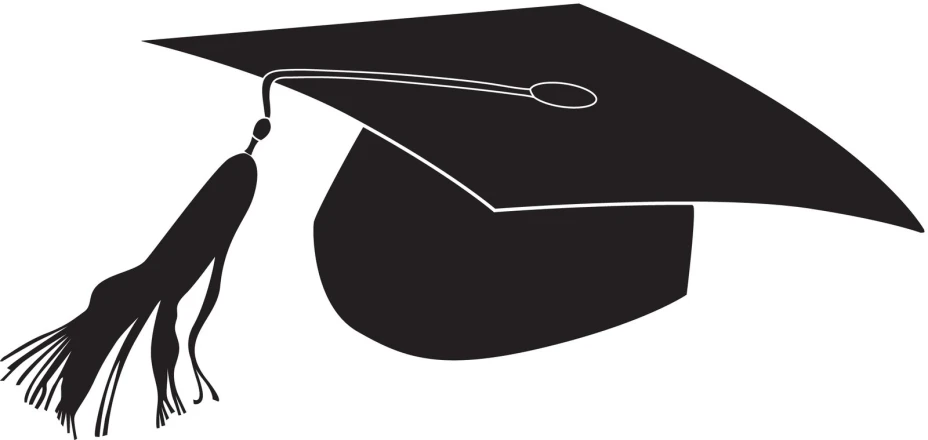 black and white graduate's hat with tassel