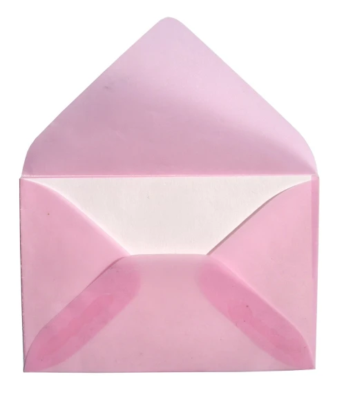 an envelope is shown with a white square and light pink interior