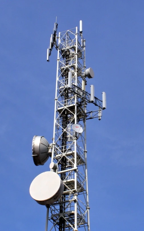 the tower holds several cellular antennas on it