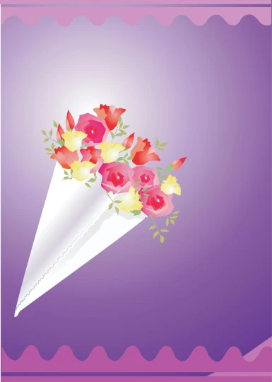 an illustration of a small paper umbrella with flowers inside