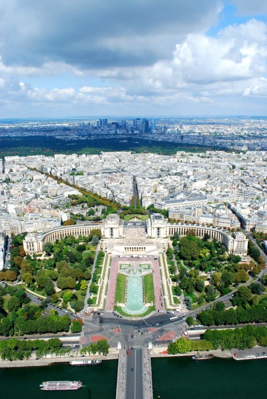 a bird's eye view shows the city of paris from above