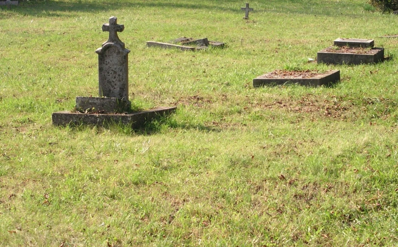 cemetery on the ground where a lot of headstones are kept