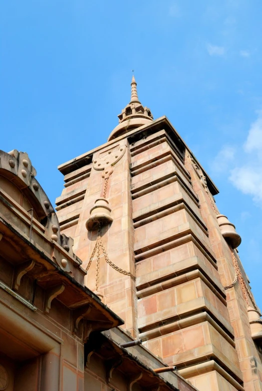 the top of a large building on a sunny day