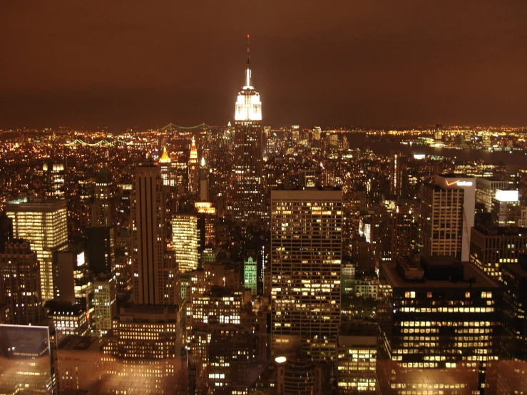 an image of the city from above at night