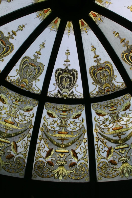 there is a close up picture of a decorative glass window