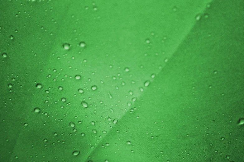 a green background with rain drops, which are very dark