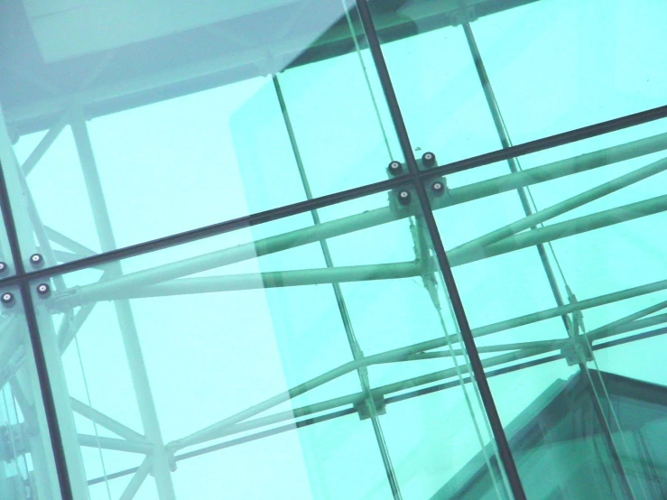 the view inside of a glass elevator that is not