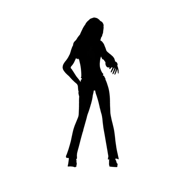 a woman is standing wearing all black and posing