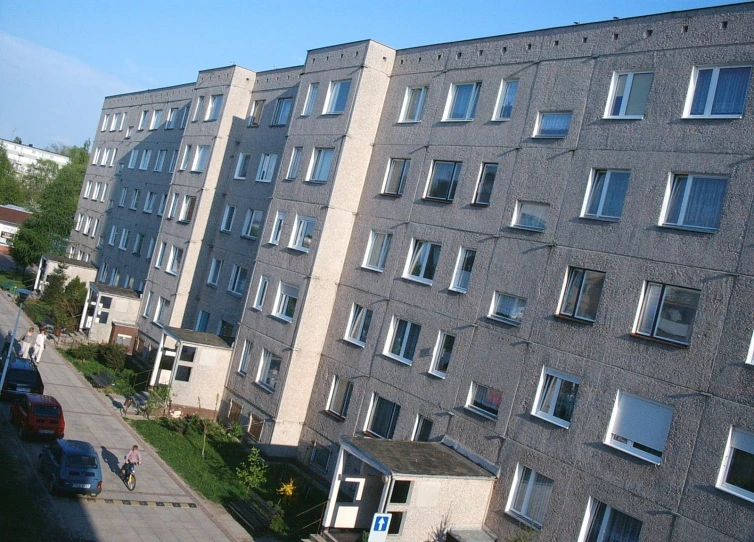 this is an aerial view of a street in the city