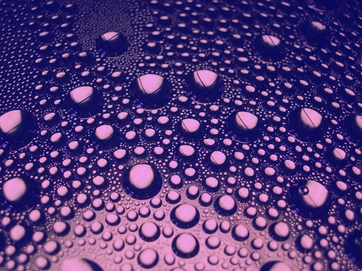 the top of water droplets in purple