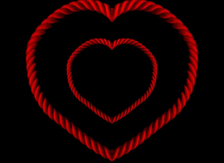 two hearts with one heart cut out of it