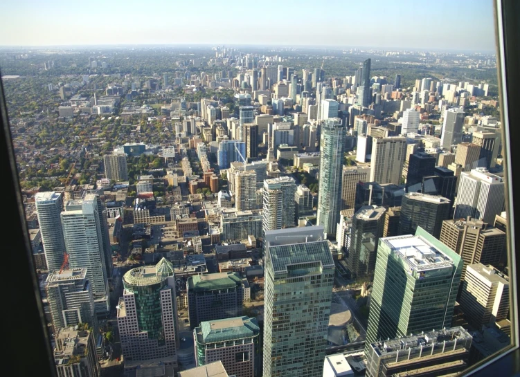 a close up of a very big city with buildings