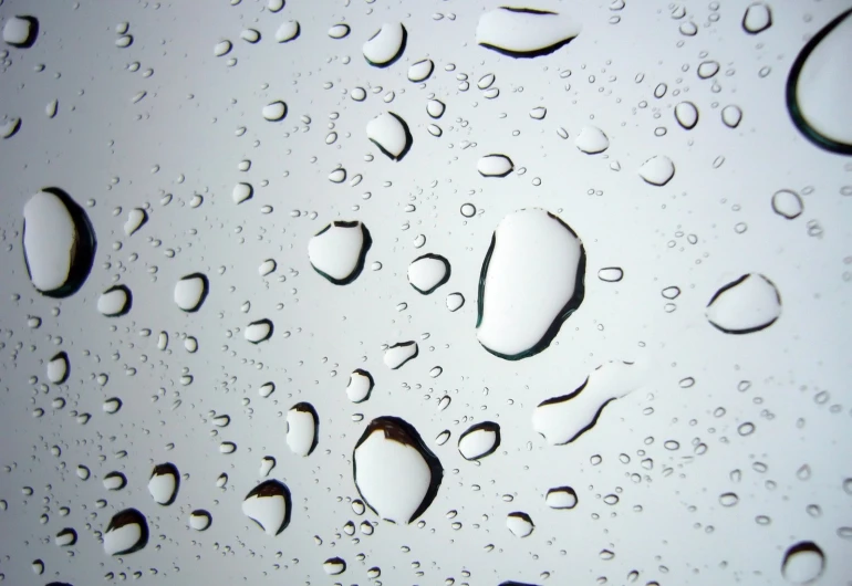 drops of water on a glass surface