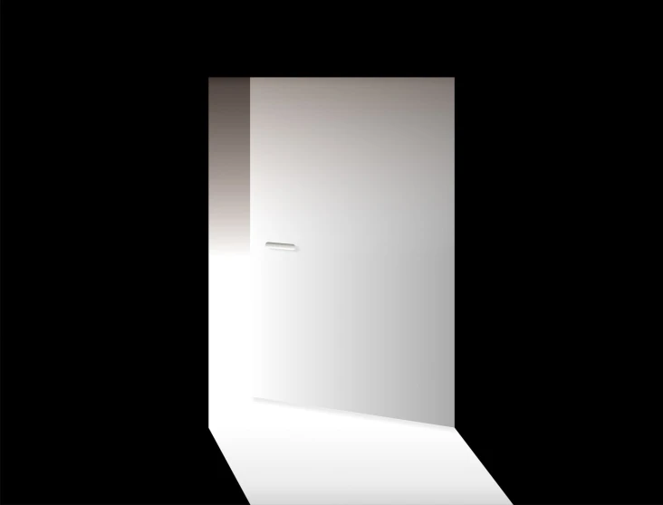 a square picture is seen inside a small door