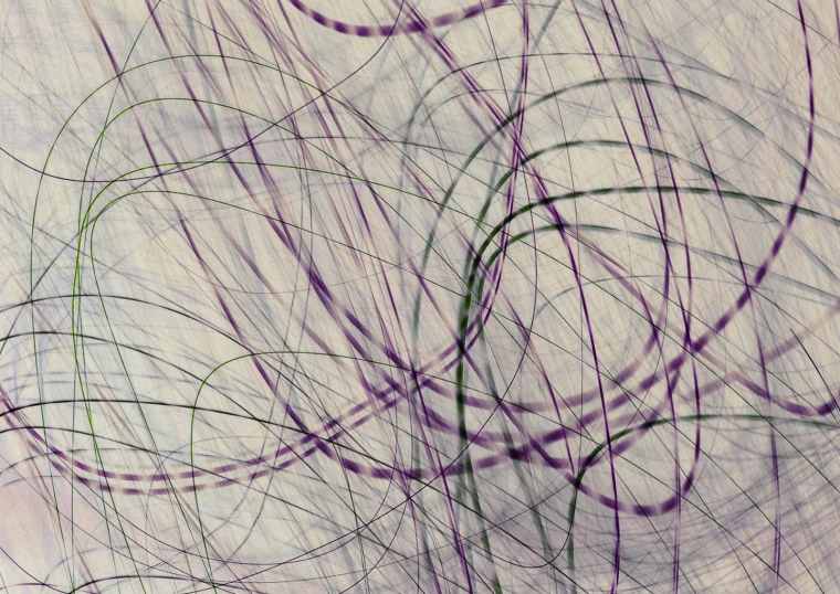 an abstract drawing with lines over white paper