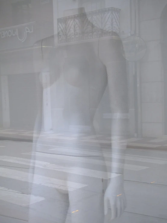 a male mannequin in a window display