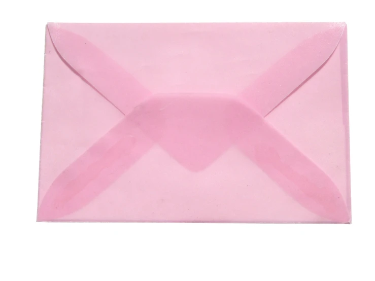 the square envelope is pink with two large pieces of paper