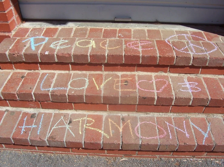 bricks spelling out thank you with words written on them