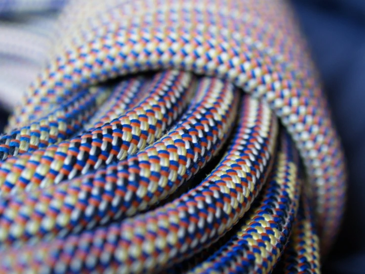 a pile of colorful ropes that are stacked together