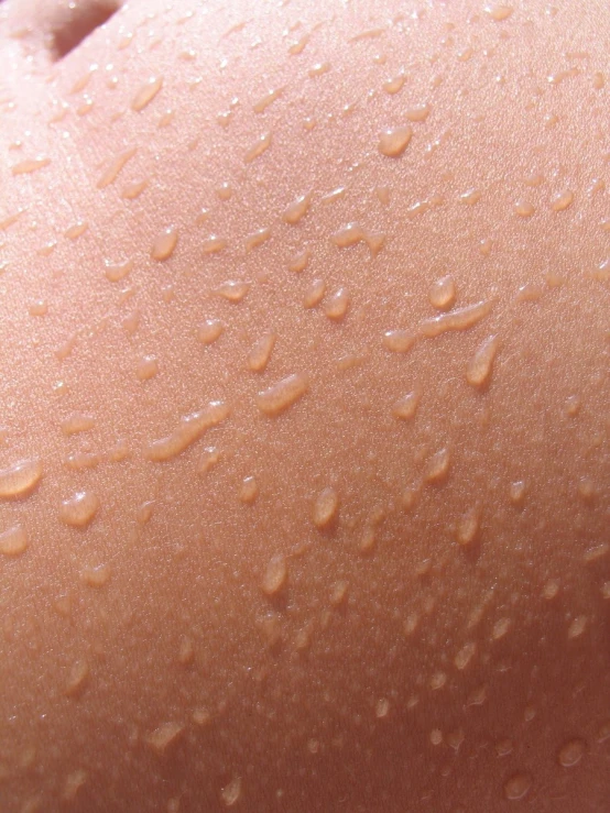 water drops on the skin of a woman