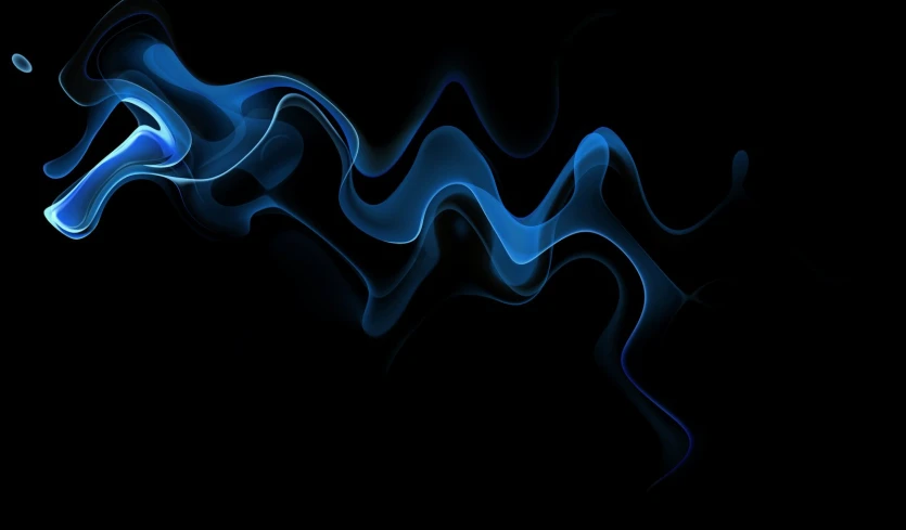 a blue smoke swirl with black background