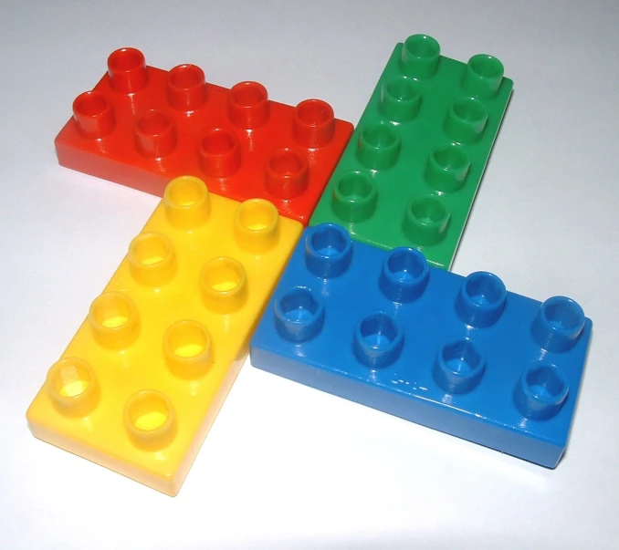 three legos have been made in the same colors as each other