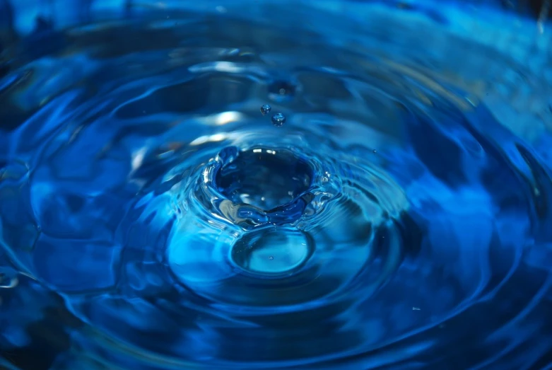 an abstract, circular po of water that has been placed in a circular bowl