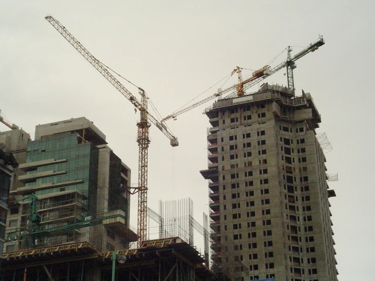 a construction site is pictured in the middle of a city