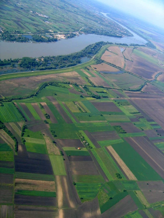 the area is vast and plowed up, and green fields