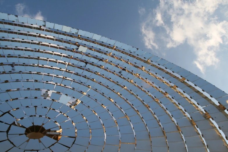 an abstract view of the reflection of a clock tower