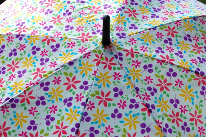 multi colored flowers on a floral umbrella