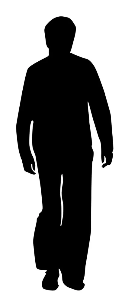 a silhouette image of a person in pajamas and hoodie