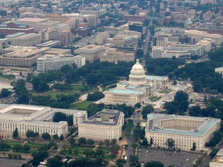 aerial view of the capitol building and the united states capitol building