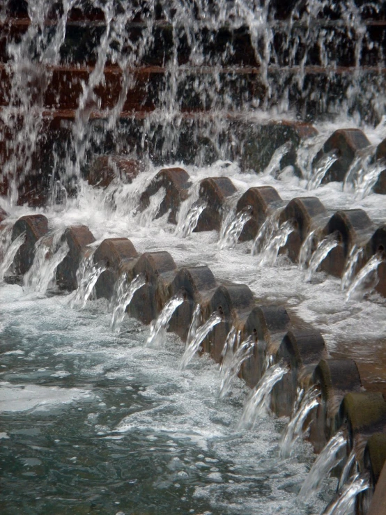 the fountains are full of water that has burst