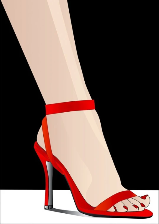 a woman's feet wearing high heeled shoes