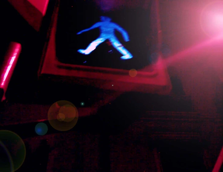 a man is flying through the air on a television