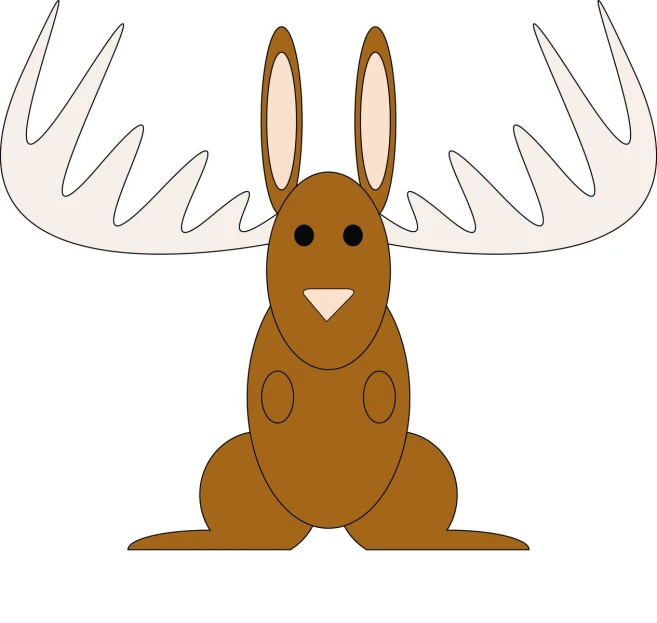 a brown bunny with antlers sitting down