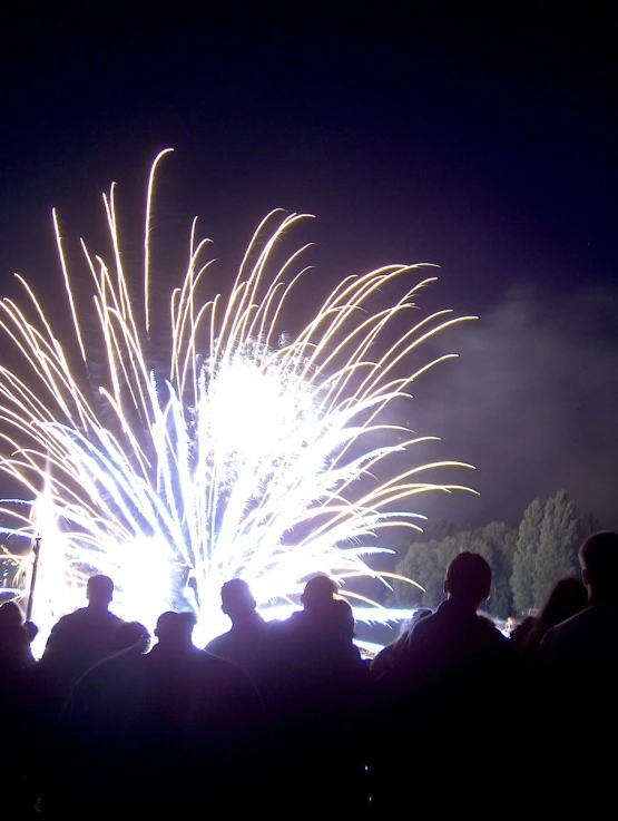 several people watching fireworks from their seat