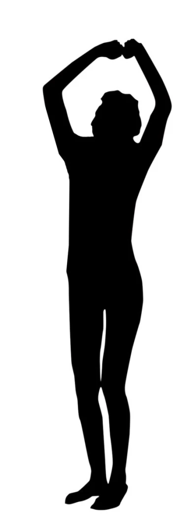 the silhouette of a person that is standing