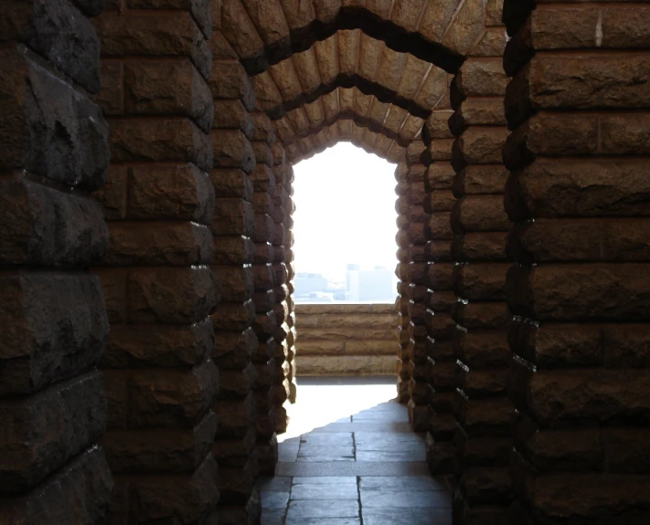 there is a tunnel that appears to have rocks on the inside