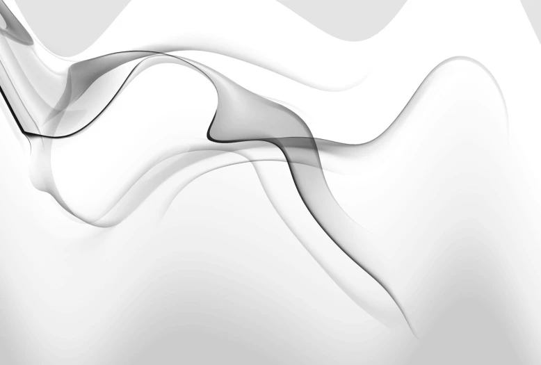 an abstract white painting of wavy lines on a grey background