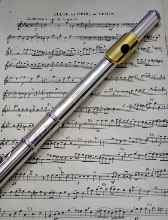 a pen that is sitting on top of music sheets