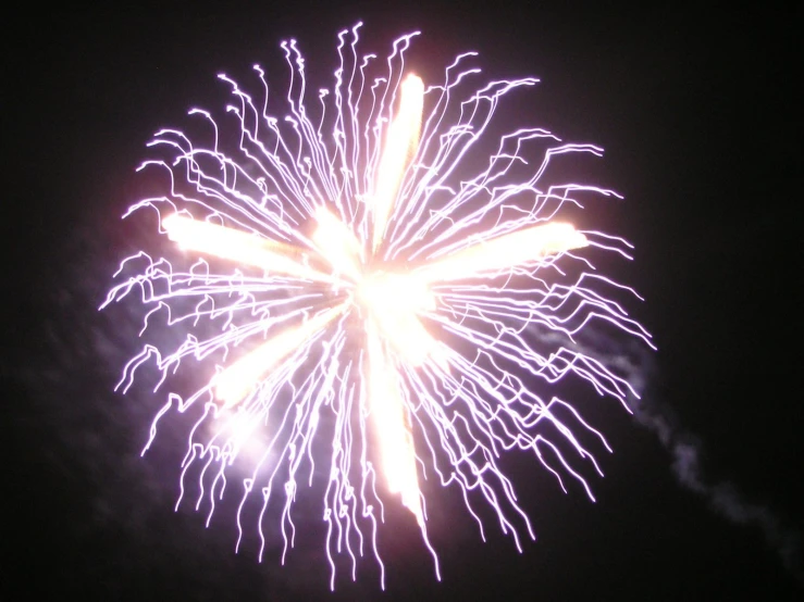 a large fireworks is lit up in the sky
